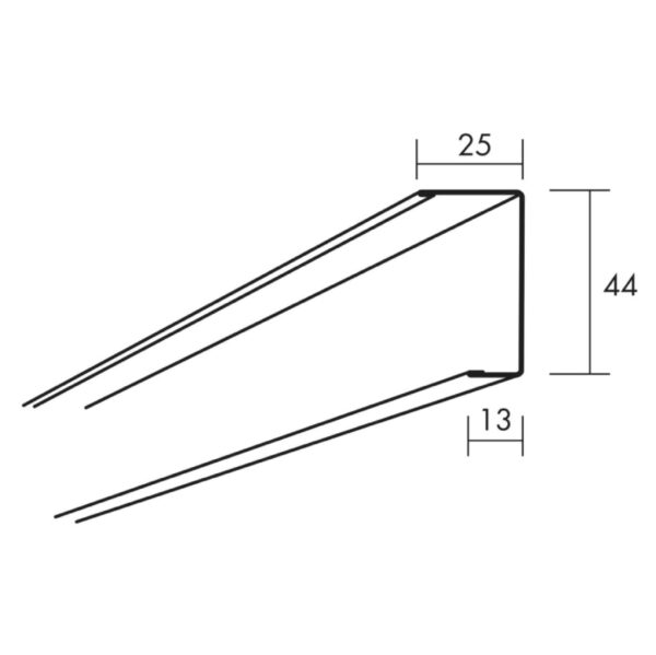 Avslutningslist 44 mm från Ecophon - Vit, Grå och Svart Profil för Undertak